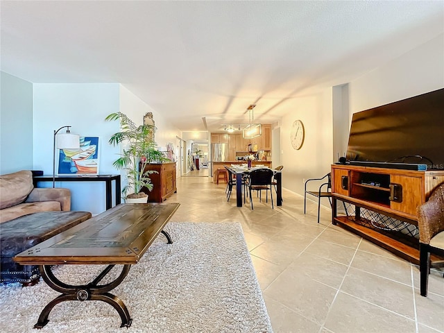 view of tiled living room