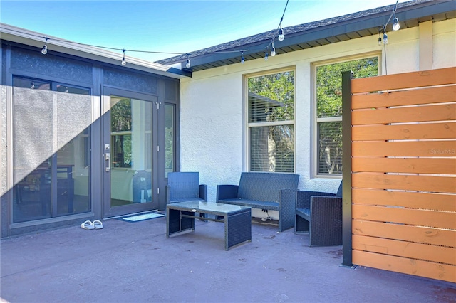 view of patio featuring an outdoor living space