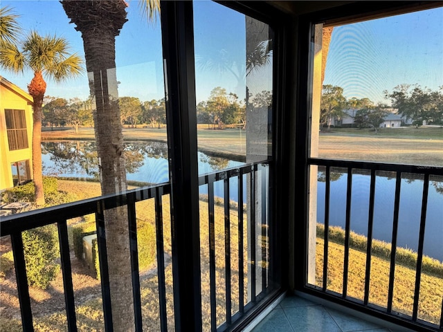 balcony with a water view