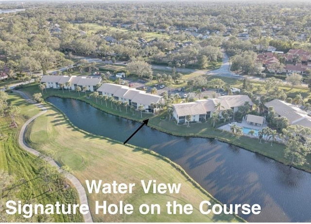 4452 Weybridge St Unit 74, Sarasota, FL 34235 - aerial view of residential area featuring a large body of water and a golf course