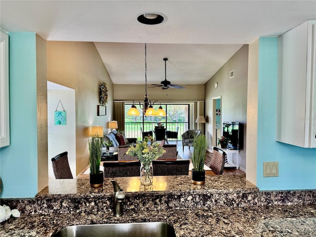 4452 Weybridge St Unit 74, Sarasota, FL 34235 - kitchen featuring ceiling fan and open floor plan