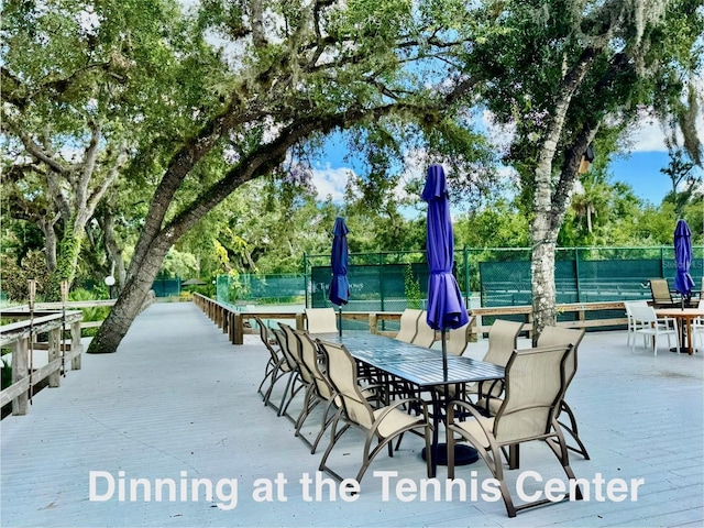 4452 Weybridge St Unit 74, Sarasota, FL 34235 - view of patio / terrace featuring outdoor dining space