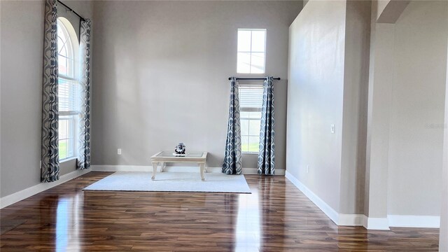 2012 Fern Ridge Ct, Holiday, FL 34691 - interior space featuring dark wood-style flooring, arched walkways, and baseboards