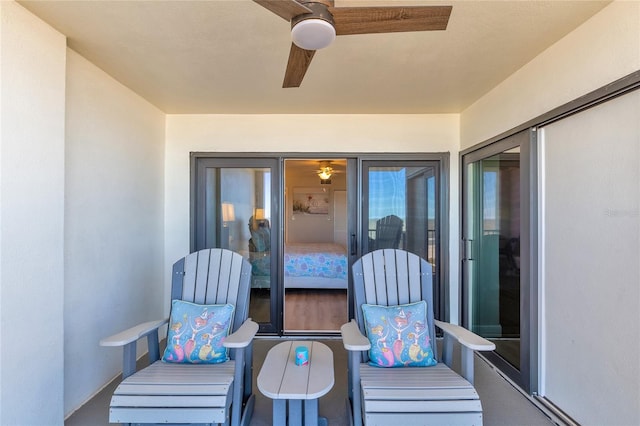 view of patio with ceiling fan