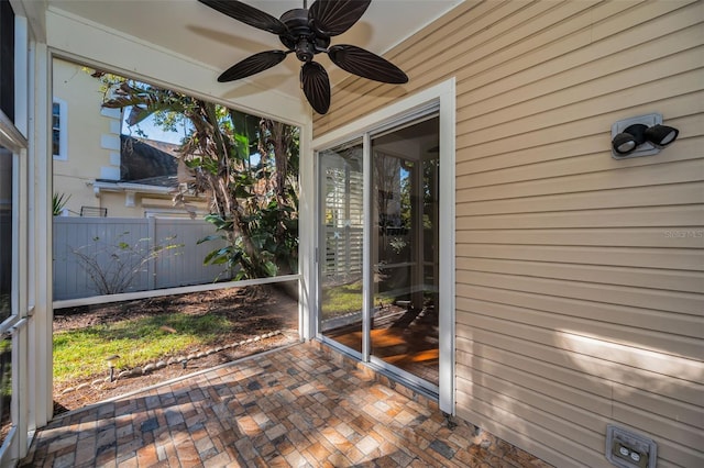 view of patio / terrace with ceiling fan