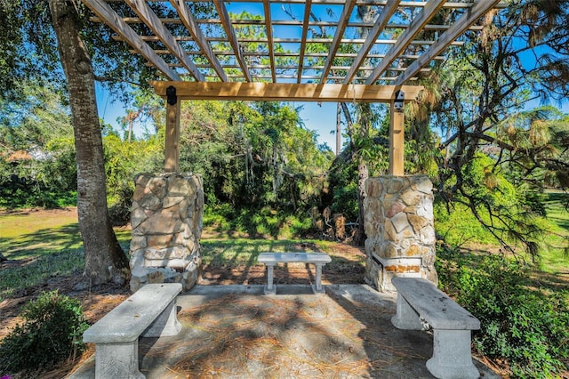 view of patio / terrace with a pergola