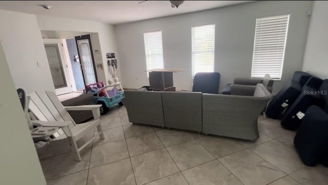 view of tiled living room