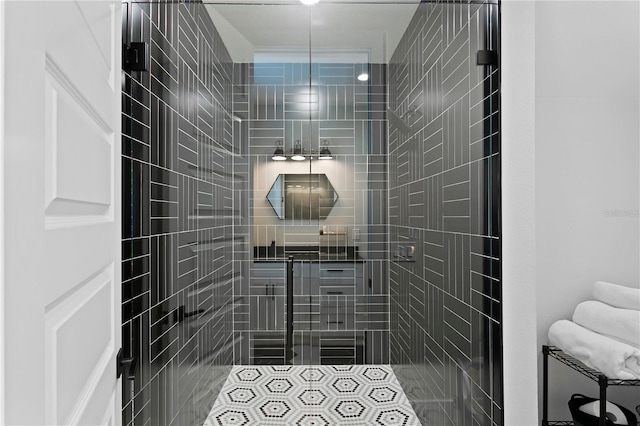 bathroom with an enclosed shower