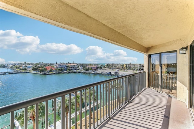 balcony with a water view