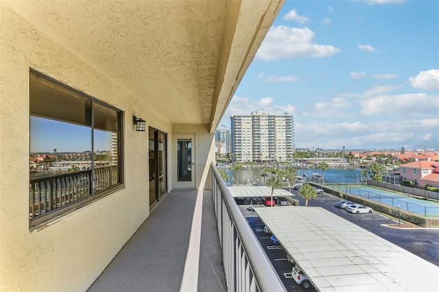 balcony with a water view