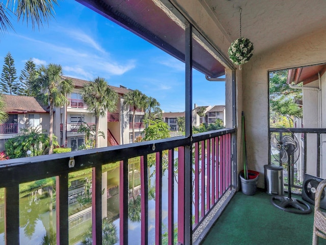 balcony with a water view