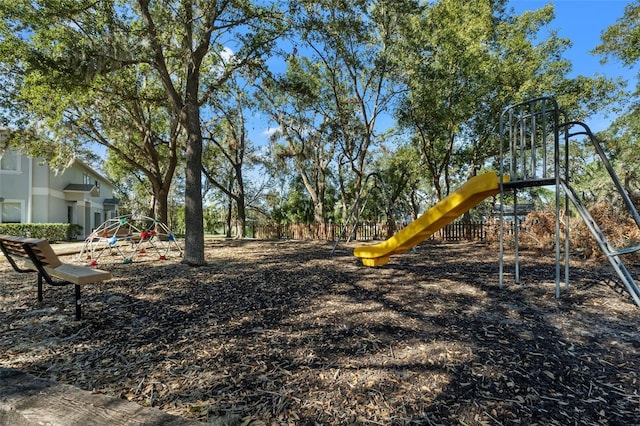 view of yard featuring a playground