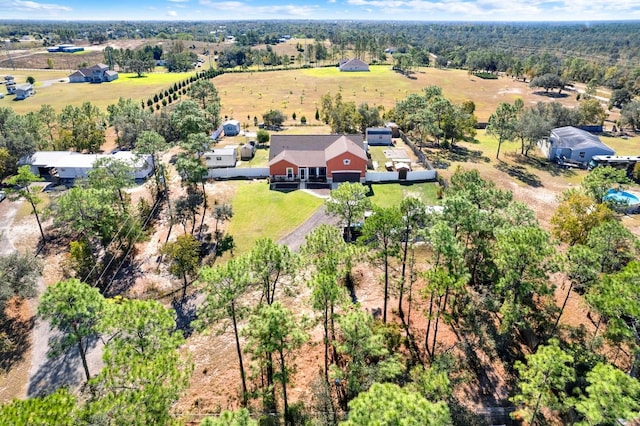 aerial view with a rural view