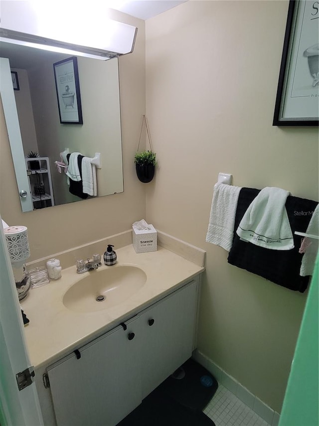 bathroom featuring vanity and tile patterned floors