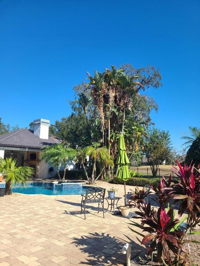 view of pool featuring a patio area