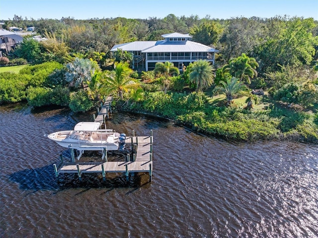 exterior space featuring a water view