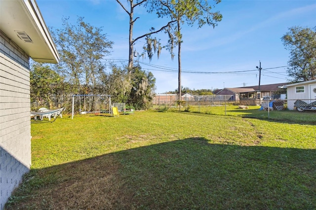 view of yard featuring a playground