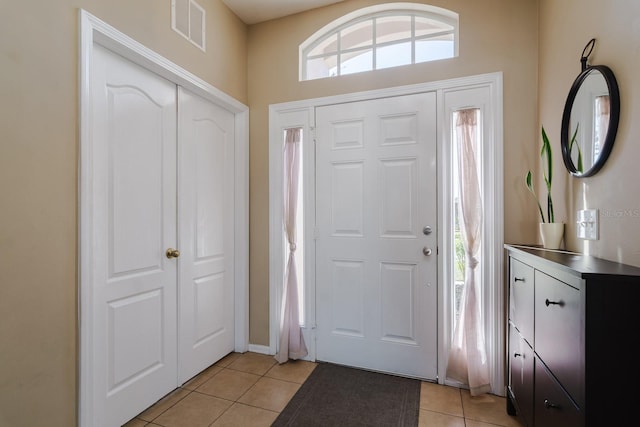 view of tiled foyer