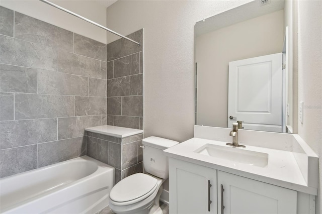 2735 36th Ave N, Saint Petersburg, FL 33713 - full bath with vanity, toilet, shower / bath combination, and a textured wall