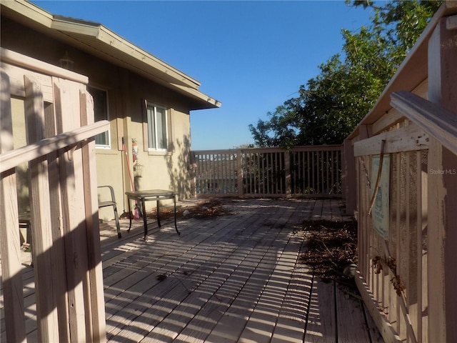 deck with a patio