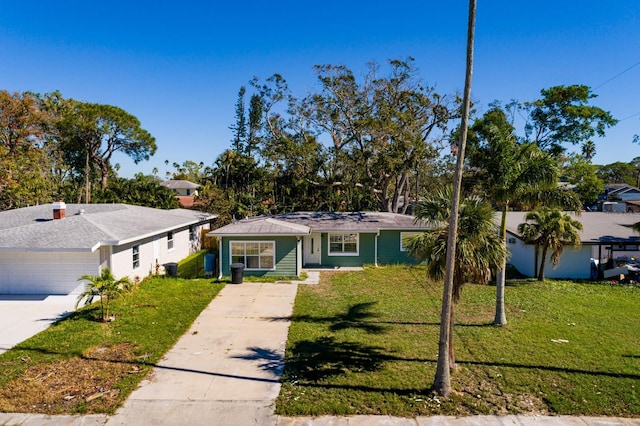 4211 Shore Acres Blvd NE, Saint Petersburg, FL 33703 - view of front facade with driveway and a front yard