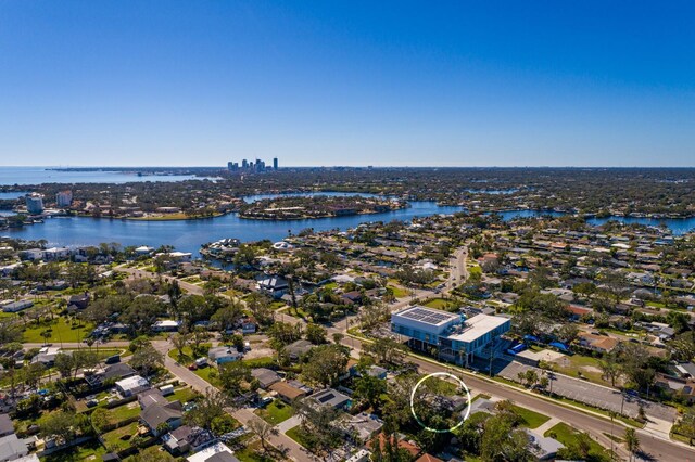 4211 Shore Acres Blvd NE, Saint Petersburg, FL 33703 - aerial perspective of suburban area featuring a large body of water