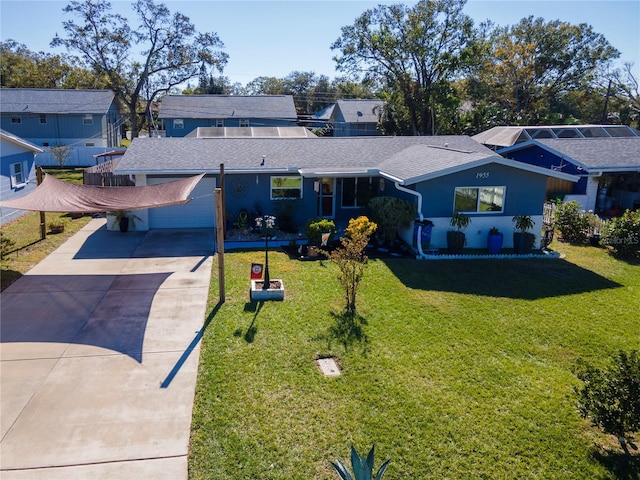 view of front of home with a front yard