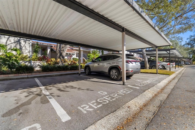 view of car parking with a carport