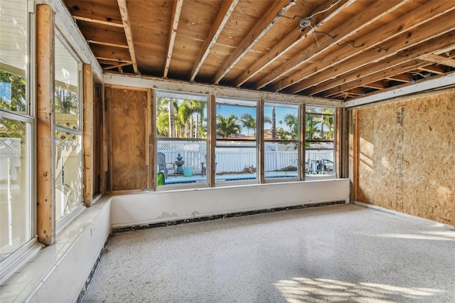 view of unfurnished sunroom