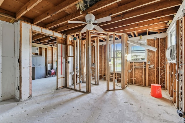 misc room with ceiling fan