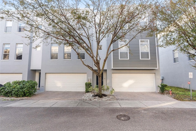 view of property featuring a garage