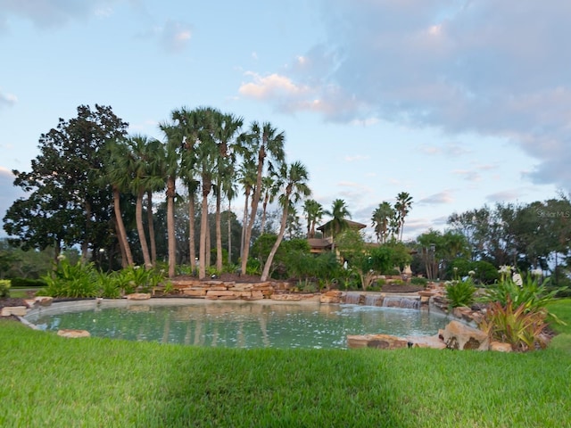 exterior space with a lawn