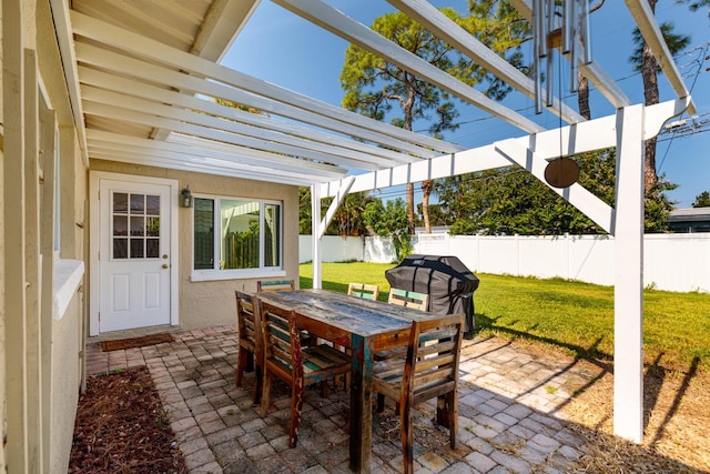 view of patio / terrace with a pergola