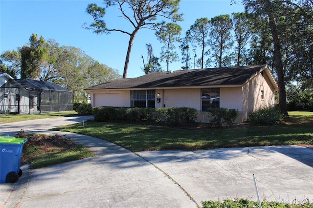 ranch-style home with a front yard