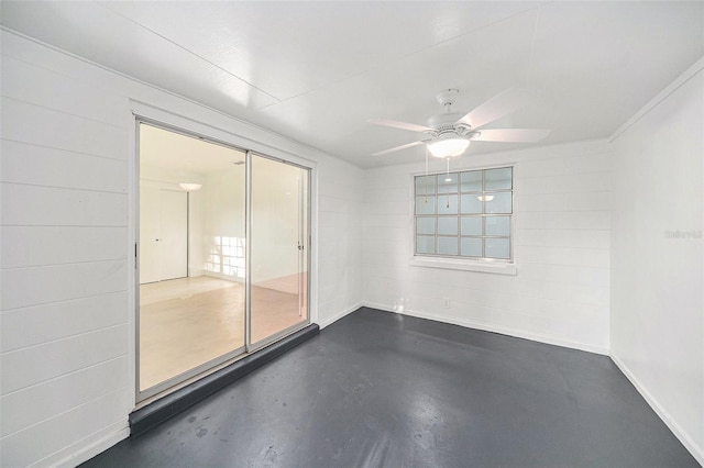 spare room featuring ceiling fan