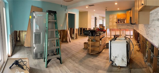 interior space with light hardwood / wood-style flooring