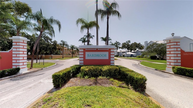 view of community sign