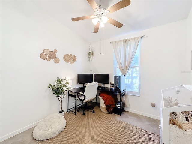 office with ceiling fan