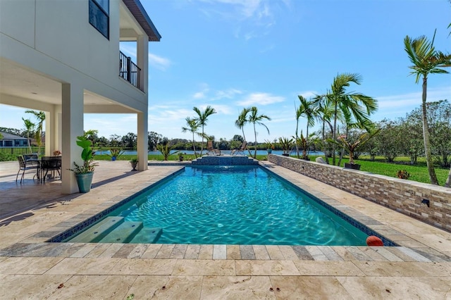 view of pool featuring a patio area