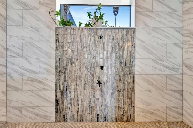 room details with a tile shower