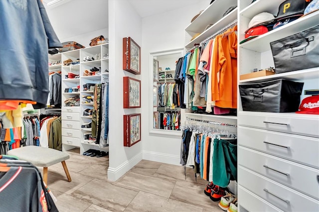 view of walk in closet