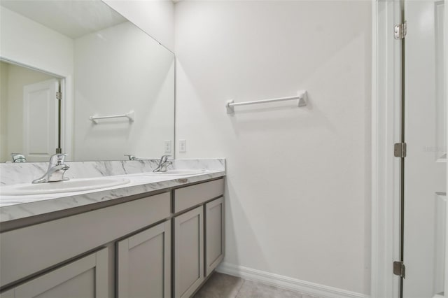 bathroom featuring tile patterned flooring and vanity