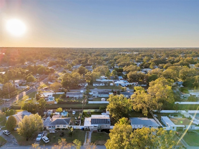 view of aerial view at dusk