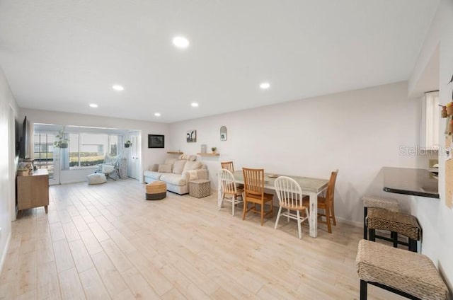 living room featuring light hardwood / wood-style floors