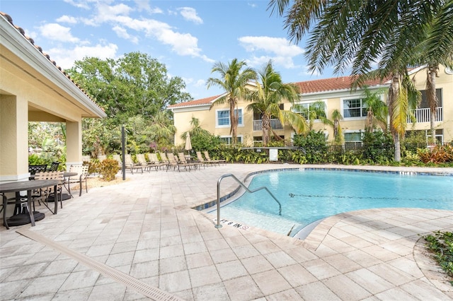 view of pool featuring a patio area