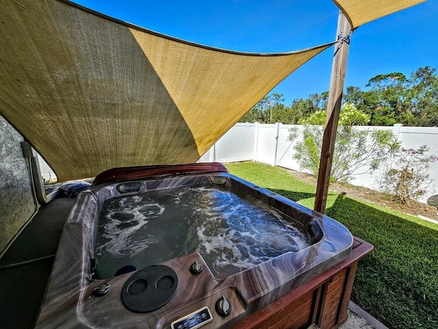 details featuring a hot tub