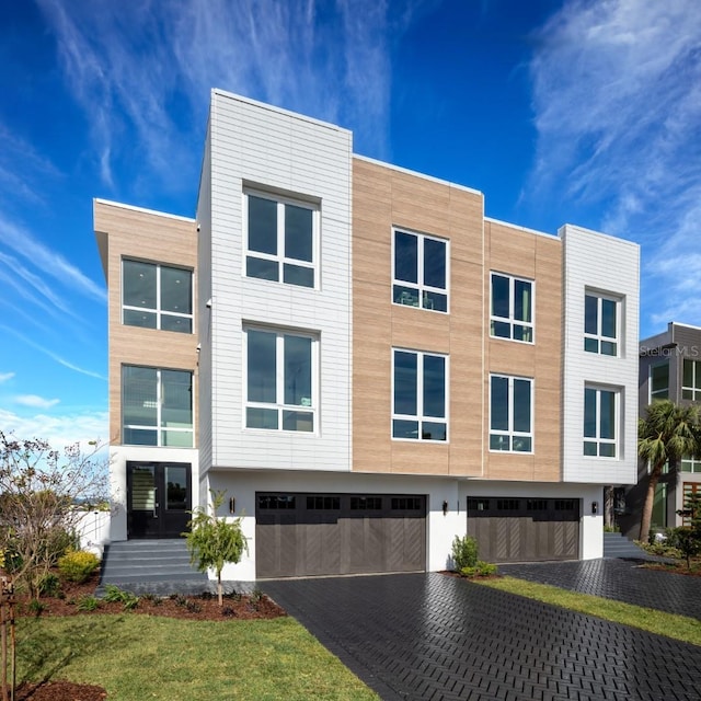 contemporary house with a garage