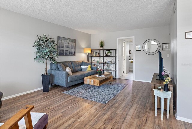 4915 Bay St NE Unit 130, Saint Petersburg, FL 33703 - living area with wood finished floors and a textured ceiling