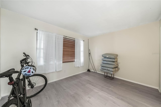 interior space with hardwood / wood-style flooring