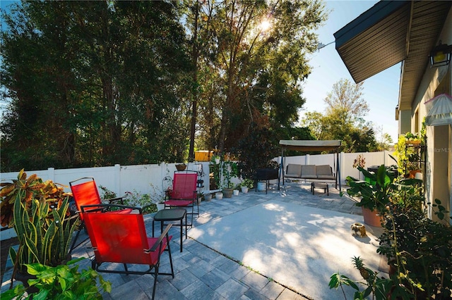 view of patio featuring outdoor lounge area